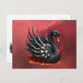 Dark Swan of Bones – Gothic Elegance Einladungspostkarte (Vorne/Hinten)