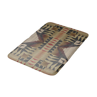 Dark Tan Taupe Brown Red Black Tribal Art Badematte