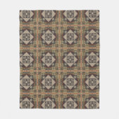 Dark Tan Taupe Brown Red Black Tribal Art Fleecedecke (Vorderseite)