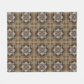 Dark Tan Taupe Brown Red Black Tribal Art Fleecedecke (Vorderseite (Horizontal))