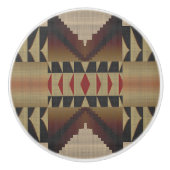 Dark Tan Taupe Brown Red Black Tribal Art Keramikknauf (Vorderseite)