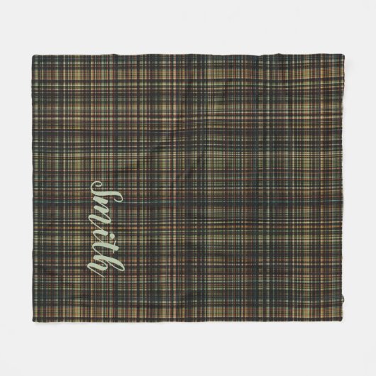 Dark Tartan (Kariert) Custom Fleecedecke (Vorderseite (Horizontal))