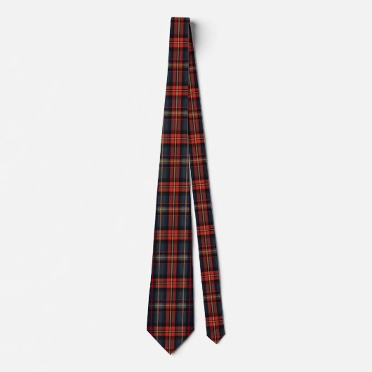 Dark Tartan Muster Krawatte (Vorderseite)