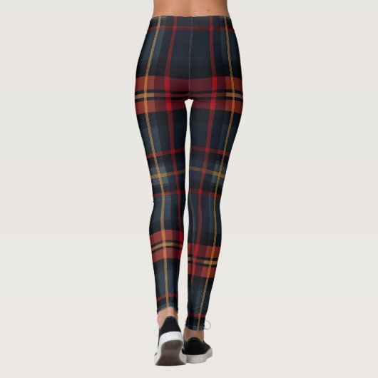 Dark Tartan Muster Leggings (Rückseite)