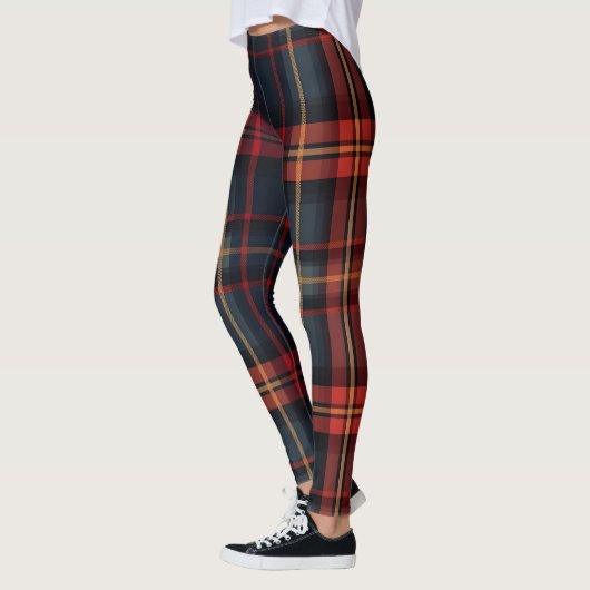 Dark Tartan Muster Leggings (Links)