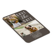 Dark Taupe Moderne 2 Fotos Save the Date Hochzeit Magnet (Rechte Seite)