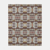 Dark Taupe Red Brown Tan Gray Beige Tribal Art Fleecedecke (Vorderseite)