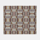 Dark Taupe Red Brown Tan Gray Beige Tribal Art Fleecedecke (Vorderseite (Horizontal))
