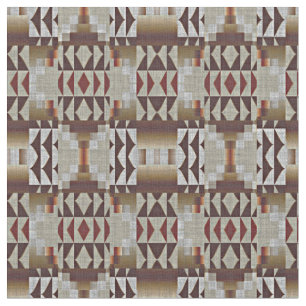 Dark Taupe Red Brown Tan Gray Beige Tribal Art Stoff