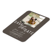 Dark Taupe Save the Date Foto Wedding Magnet (Linke Seite)
