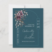 Dark Teal, Dusty Purple Arch Save the Date | Einladung (Vorderseite)