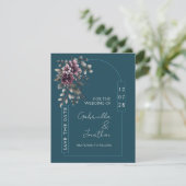 Dark Teal, Dusty Purple Arch Save the Date | Einladung (Stehend Vorderseite)