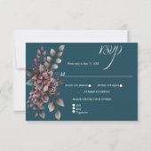 Dark Teal, Dusty Purple, Lavender, Sage Floral | RSVP Karte (Vorderseite)