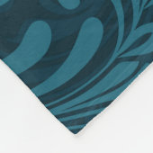 Dark teal floral damask pattern fleecedecke (Ecke)