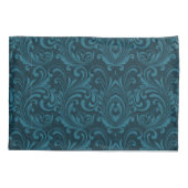 Dark teal floral damask pattern kissenbezug (Rückseite-Links)
