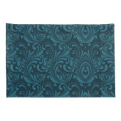 Dark teal floral damask pattern kissenbezug (Rückseite-Rechts)
