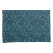 Dark teal floral damask pattern kissenbezug (Vorderseite-Rechts)