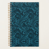 Dark teal floral damask pattern planer (Vorderseite)
