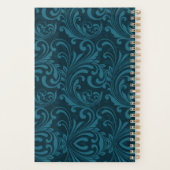 Dark teal floral damask pattern planer (Rückseite)