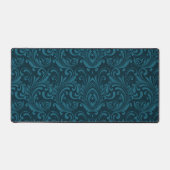Dark teal floral damask pattern schreibtischunterlage (Vorderseite)