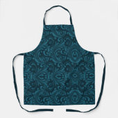 Dark teal floral damask pattern schürze (Vorderseite)