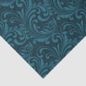 Dark teal floral damask pattern seidenpapier (Ausschnitt)