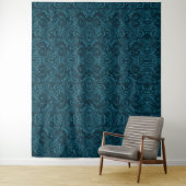 Dark teal floral damask pattern wandteppich (Beispiel)