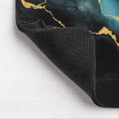 Dark Teal & Gold Marble Statement Mousepad (Ecke)