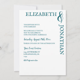 Dark Teal Modern Typography Couples Shower Einladung
