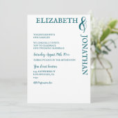 Dark Teal Modern Typography Couples Shower Einladung (Stehend Vorderseite)
