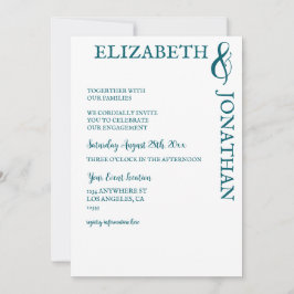 Dark Teal Modern Typography Engagement Party Einladung