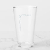 Dark Teal Modern Typography Wedding Glas (Rückseite)