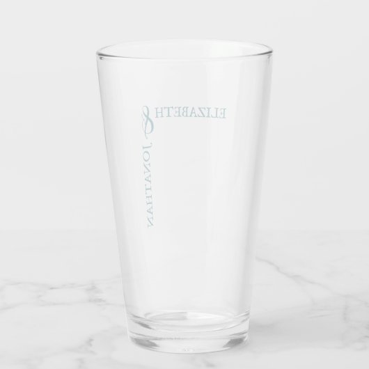 Dark Teal Modern Typography Wedding Glas (Rückseite)