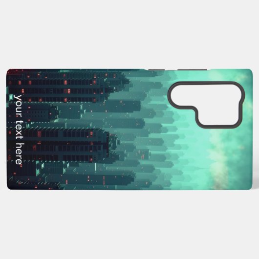 Dark Teal Night New York City Skyline Samsung Galaxy Hülle (Rückseite (Horizontal))