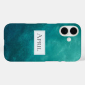 Dark Teal Ombre Texture Case-Mate iPhone Hülle (Rückseite (Horizontal))