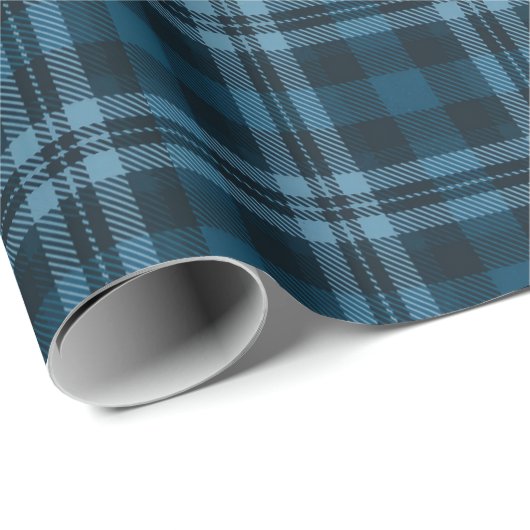 Dark Teal Plaid Geschenkpapier (Rolleneckpunkt)
