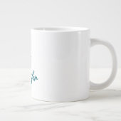 Dark Teal Trend Modern Minimalist Handwriting Name Jumbo-Tasse (Rechts)