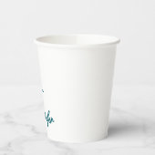 Dark Teal Trend Modern Minimalist Handwriting Name Pappbecher (Links)