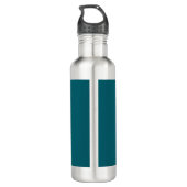 Dark Teal Trendy Modern Minimalist Your Name Edelstahlflasche (Rückseite)