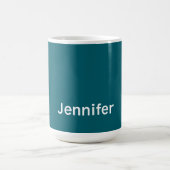 Dark Teal Trendy Modern Minimalist Your Name Kaffeetasse (Mittel)