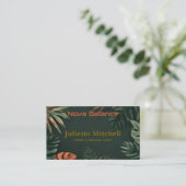 Dark Teal Tropical Elegant Wellness Business Card Visitenkarte (Stehend Vorderseite)