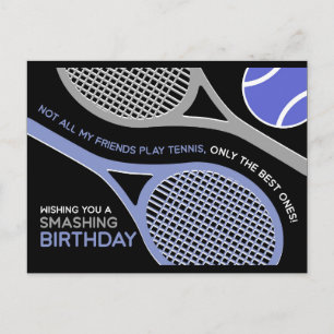 Dark Tennis 🎾 Happy Birthday Postcard Postkarte