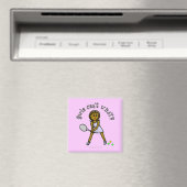 Dark Tennis Player Girl Magnet (In Situ (Geschirrspüler))