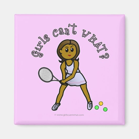 Dark Tennis Player Girl Magnet (Vorne)