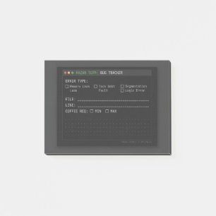 Dark Terminal Bug Tracker Software Engineer Post-i Post-it Klebezettel