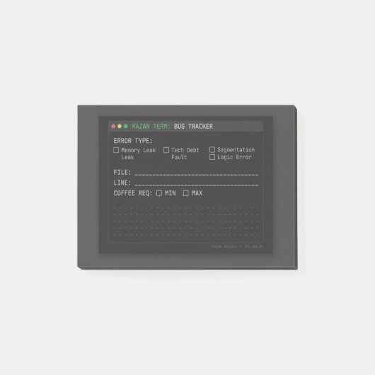 Dark Terminal Bug Tracker Software Engineer Post-i Post-it Klebezettel (Vorderseite)