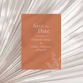 Dark Terracotta Botanical Save the Date Einladung