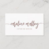 Dark Terracotta | Modernes Skript Visitenkarte (Vorderseite)