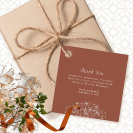 Dark Terracotta Rust Floral Wedding Vielen Dank Geschenkanhänger