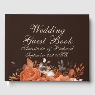 Dark Terracotta und Burnt Orange Wedding Gästebuch
